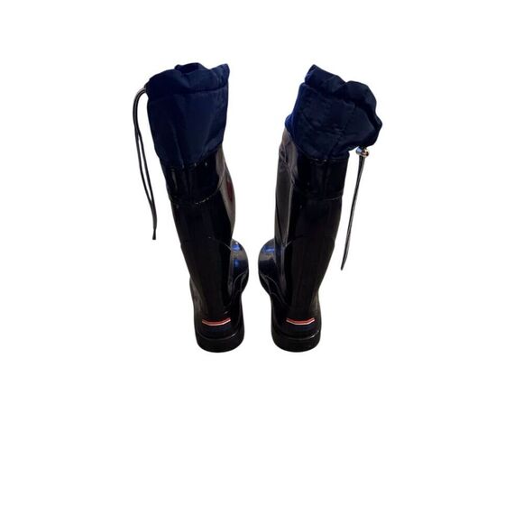 Tommy Hilfiger Women's Rain Boots Size 8 Black Pull-On Anti-Slip Soles - Picture 5 of 12